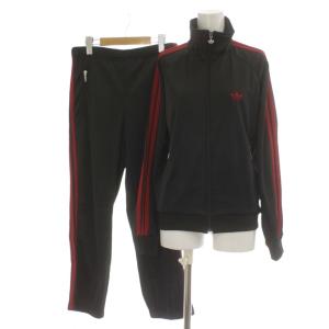 ジャージ セットアップ トラックジャケット パンツ  S 黒 ブラック 赤 レッド 長袖  /GP GY58