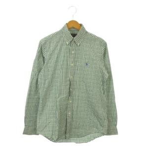 ワイシャツ Yシャツ SP 緑 グリーン チェック柄 ボタンダウンカラー 長袖 /MN30 GY70