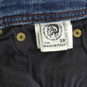 DIESEL デニムパンツ ジーンズ W28 青 ブルー ダメージ加工 ボタンフライ /BB GY59