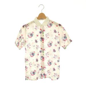 PRET-A-PORTER シャツ ブラウス 半袖 レギュラーカラー 花柄 M ピンク /BB GY59