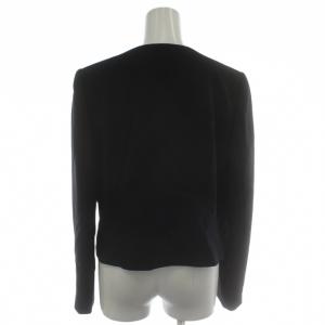 LANVIN ノーカラージャケット 上着 38 黒 ブラック 長袖 ショート丈 0703108-00-A14 /GG