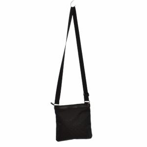 KATHARINE HAMNETT ショルダーバッグ サコッシュ ロゴパッチ 総柄 リボン柄 黒 ブラックGY63