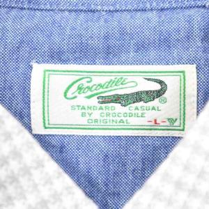 CROCODILE シャツ 長袖 ボタンダウン L グレー GY63