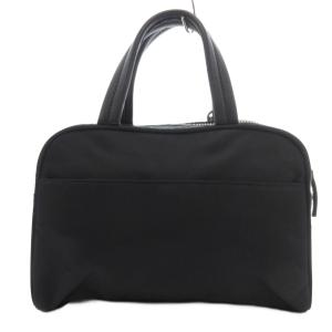 agnes b. 美品 ハンドバッグ 黒 ブラック ロゴ ショルダーストラップ付き ロゴチャーム付き /TQ GY53