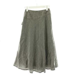 Christian Dior PRET-A-PORTER フレアスカート ひざ丈 千鳥格子 S 黒 ブラック 白 ホワイト /AN27