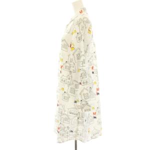 graniph コラボレーション総柄シャツワンピース ミッフィー ハウスパターン F 白 ホワイト 長袖 ひざ丈 /HN