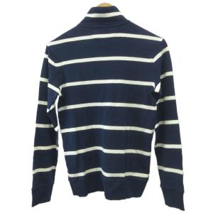 POLO RALPH LAUREN カットソー Tシャツ トップス L 紺 ネイビー ボーダー柄 ハーフジップ ハイネック 長袖 /GR ECB002