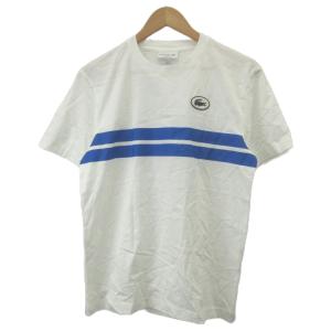 Tシャツ カットソー FR2 白 ホワイト 青 ブルー 半袖 バックプリント ラウンドネック ボーダー柄