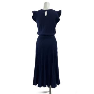 JILL STUART ワンピース ニット FR ネイビー 紺 レース フリル袖 ノースリーブ ロング丈 /PP GY49
