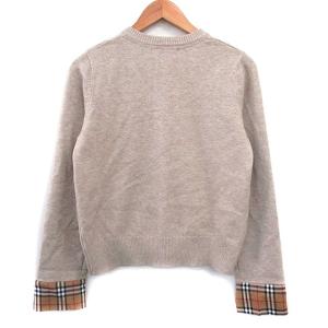 BURBERRY LONDON ニット カーディガン 長袖 ロゴ ワンポイント ベージュ /KT3 GY49