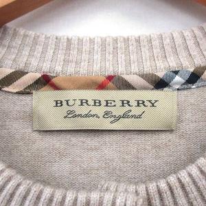 BURBERRY LONDON ニット カーディガン 長袖 ロゴ ワンポイント ベージュ /KT3 GY49