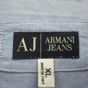 ARMANI JEANS ボタンダウン シャツ 長袖 コットン シンプル XL ブルー 青 /KT1 GY49