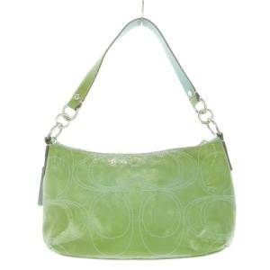 COACH ハンドバッグ ミニ レザー 革 エナメル シグネチャー ロゴ 緑 グリーン /CK16 GY49