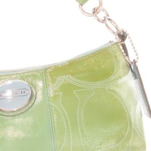 COACH ハンドバッグ ミニ レザー 革 エナメル シグネチャー ロゴ 緑 グリーン /CK16 GY49
