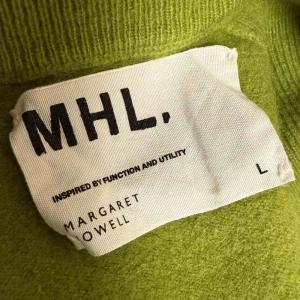MHL. Vネックニット ウール Lサイズ 黄緑 ライム MHM1072 /MZ GY99