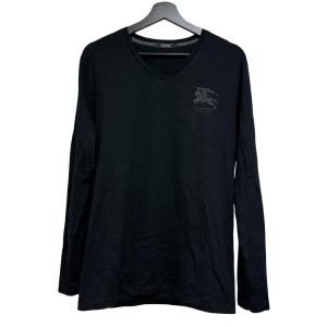 Vネック ロングスリーブ Tシャツ カットソー コットン 3 黒 ブラック D1P73-214-09 /MZ