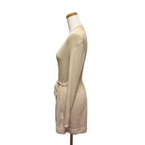 DAKS ロングカーディガン ニット ベルテッド ラメ混 38 肌 ベージュ /MZ GY99