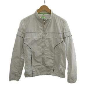 ジャンパー ブルゾン 上着 L 白 ホワイト 長袖 スタンドカラー パイピングデザイン /PP GY99