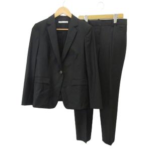 スーツ ジャケット 40 パンツ 42 黒 ブラック ノッチドラペル シングルブレスト 長袖 /SH GY99