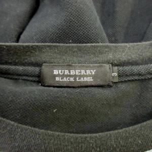 BURBERRY BLACK LABEL ポロシャツ 3 グレー 黒 ブラック チェック柄 半袖 切り替えデザイン /YU GY99