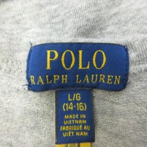 POLO RALPH LAUREN Tシャツ L/G グレー 長袖 ラウンドネック ロゴ刺繍 カットソー /PP ECB002