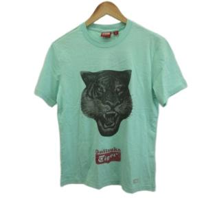 タグ付き Tシャツ M 緑 グリーン 半袖 ラウンドネック グラフィックプリント カットソー /PP ECB002