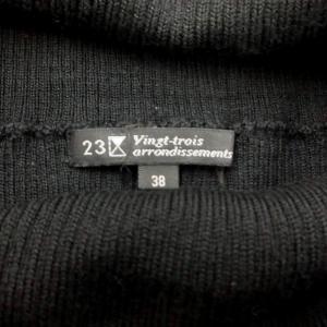 23区 ニット セーター ウール 38 黒 ブラック オフタートルネック 長袖 ベルスリーブ /KK ECB002