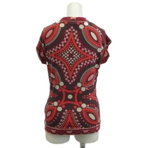 Emilio Pucci カットソー Tシャツ S 赤 レッド ピンク マルチカラー ドット柄 幾何学模様 半袖 /KK ECB002