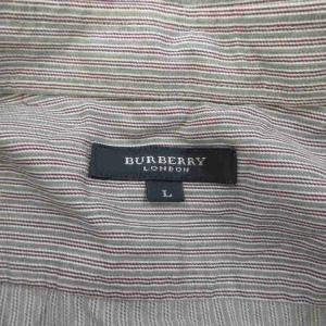 BURBERRY シャツ L グレー ストライプ柄