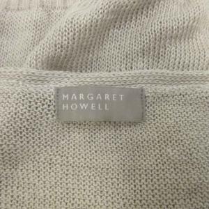 MARGARET HOWELL サマーニット 麻 リネン ?U グレージュ ベージュ Vネック 半袖 無地/YU ECB002