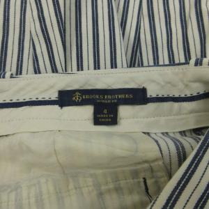 Brooks Brothers テーパードパンツ ストライプ 4 紺 ネイビー 白 ホワイト /XZ GY99