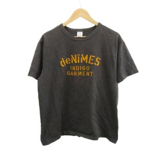Tシャツ カットソー XL チャコールグレー 半袖 ラウンドネック ロゴプリント /RY GY99