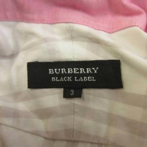 BURBERRY BLACK LABEL シャツ 3 白 ホワイト グレー チェック柄 ボタンダウン 長袖 ロゴ刺繍 /PP GY99