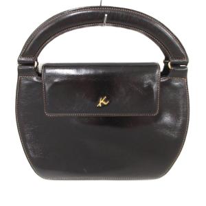 ハンドバッグ 黒 ブラック フラップ ロゴ金具 ステッチデザイン /NU GY99