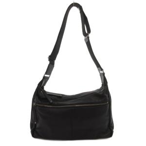 Calvin Klein ショルダーバッグ レザー 黒 ブラック ジッパーポケット ファスナー開閉 /YF GY99