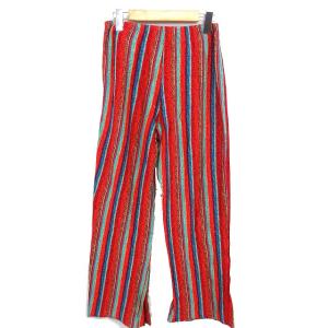MISSONI SPORT ワイド イージーパンツ ロング ストライプ 薄手 ハイウエスト 42 オレンジ /TT ECC003
