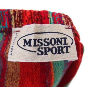 MISSONI SPORT ワイド イージーパンツ ロング ストライプ 薄手 ハイウエスト 42 オレンジ /TT ECC003