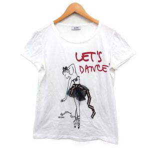 イラスト プリント Tシャツ 半袖 コットン 綿 44 ホワイト 白 /FT