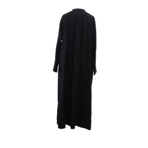 23区 ロングシャツワンピース ウール 44 紺 ネイビー スタンドカラー プリーツ 長袖 /SH ECC003