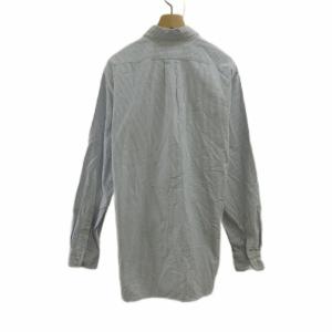 RALPH LAUREN シャツ L 青 ブルー 白 ホワイト ストライプ柄 ボタンダウンカラー 長袖 /SH ECC003