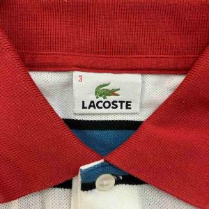 LACOSTE ポロシャツ 3 マルチカラー ストライプ柄 襟付き 半袖 /PP ECC003