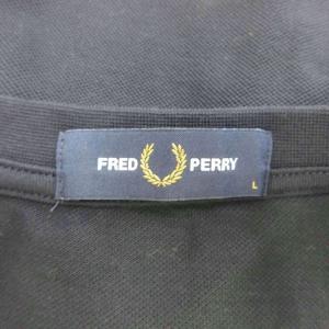 FRED PERRY Tシャツ L ネイビー 紺 半袖 クルーネック ロゴ刺繍 カットソー /PP ECC003