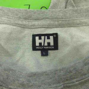 HELLY HANSEN Tシャツ L グレー 長袖 クルーネック ロゴプリント バックデザイン カットソー /PP ECC003
