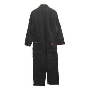 60s 3段フロッキーブラックボディ　袖穴あり オールインワン つなぎ L 黒 ブラック 長袖 ジップポケット /RN ECC003