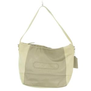 COACH ショルダーバッグ レザー ベージュ 茶 ブラウン パッチワークデザイン チャーム付き ワンショルダー /MN1