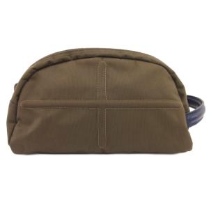 セカンドバッグ カーキ 十字ステッチ 半月型 ハンドル付き /NU GY99