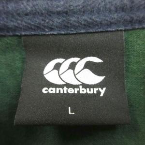 CANTERBURY ラガーシャツ カットソー トレーナー L グリーン 紺 ネイビー オレンジ 長袖 ボーダー柄 ロゴ刺繍