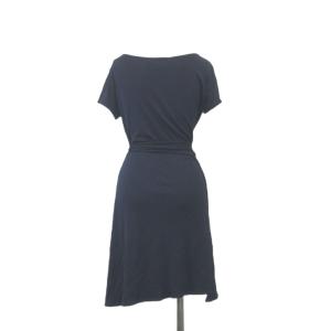 RALPH LAUREN ワンピース M 紺 ネイビー Vネック 半袖 ラップデザイン /NP GY99