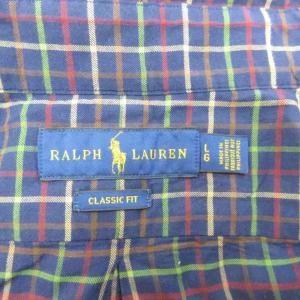 RALPH LAUREN シャツ XL 紺 ネイビー チェック柄 ボタンダウンカラー 長袖 /NP MA