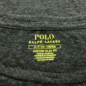 POLO RALPH LAUREN Tシャツ S 黒 ブラック ダークグレー 半袖 ポロプレイヤーロゴ 数字プリント /NP GY99